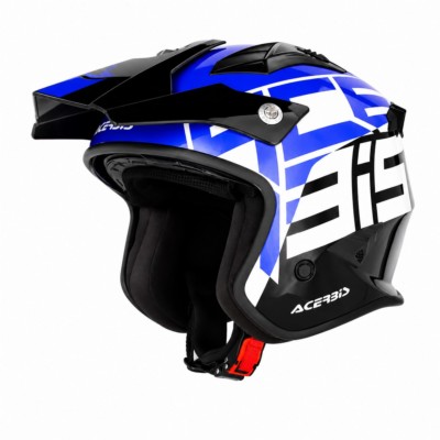 Casco Acerbis Aria Graphic negro azul vista lateral