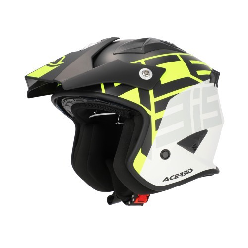 Casco Acerbis Aria Graphic negro amarillo fluor vista lateral