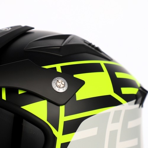Casco ACERBIS JET ARIA GRAPHIC Trial NEGRO/AMARILLO FLUOR