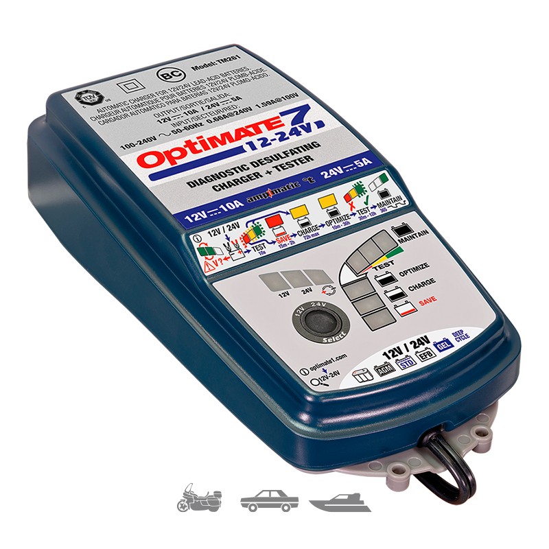 Cargador/Mantenedor de baterías OPTIMATE 7 12V. - 24V. TM-260
