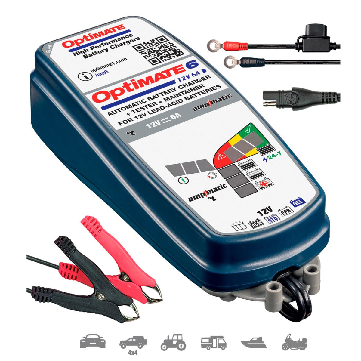 Cargador/Mantenedor de baterías OPTIMATE 6 AMPMATIC 6A TM-360 1