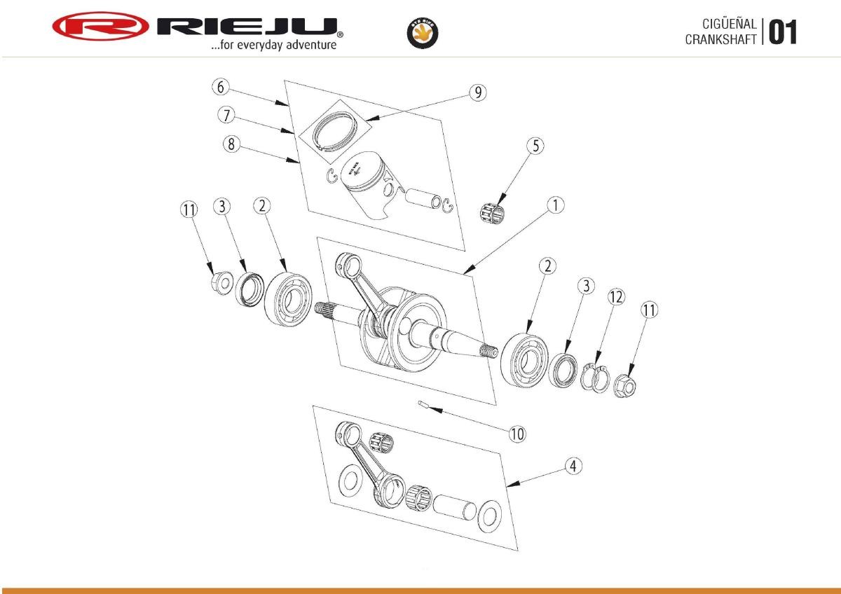 Pistón Rieju Bye Bike Ø39,88 
