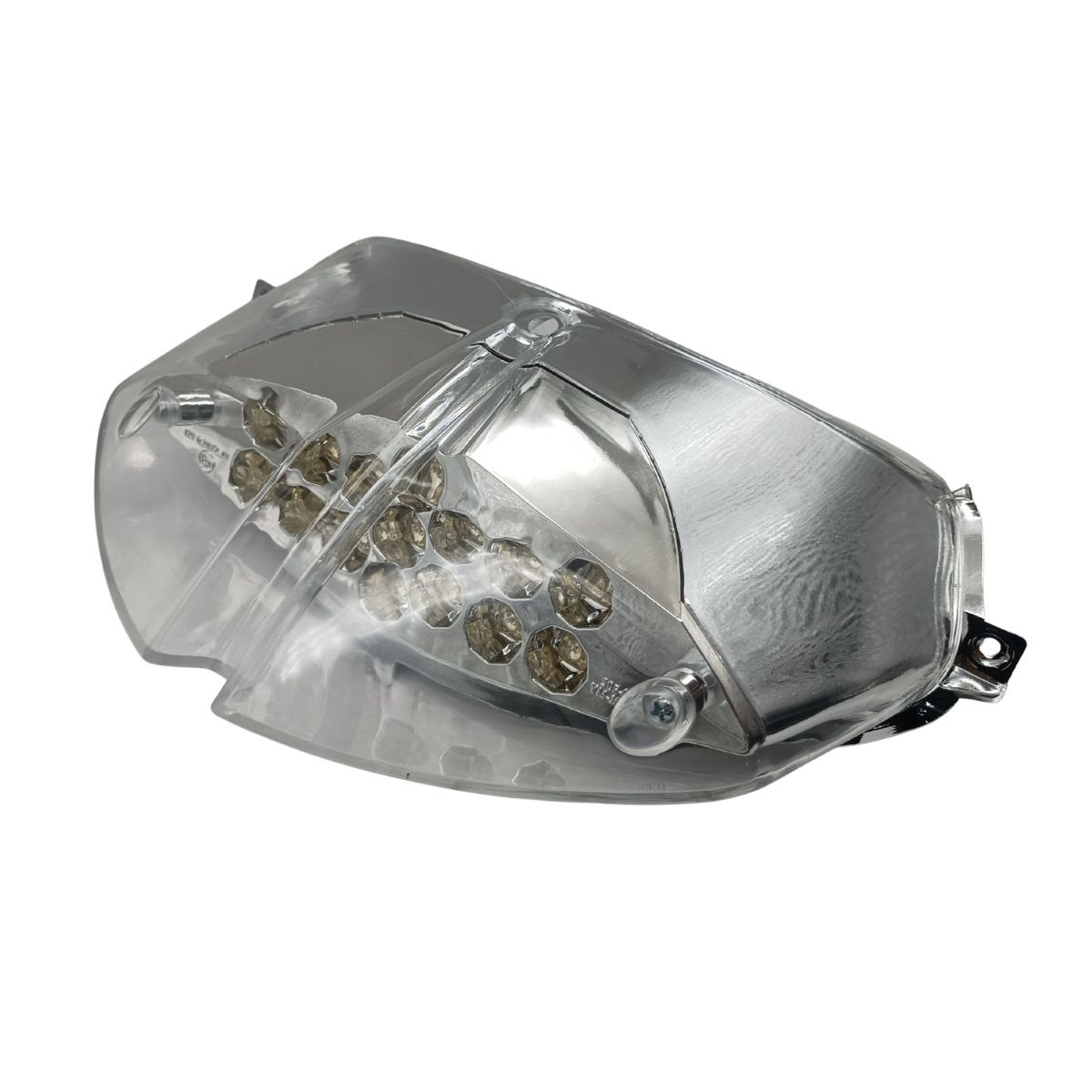 Piloto LED Peugeot Speedfight II cristal transparente 15 LEDs rojos base cromada no homologado