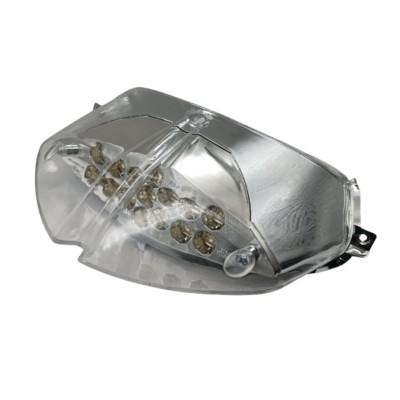 Piloto LED Peugeot Speedfight II cristal transparente 15 LEDs rojos base cromada no homologado