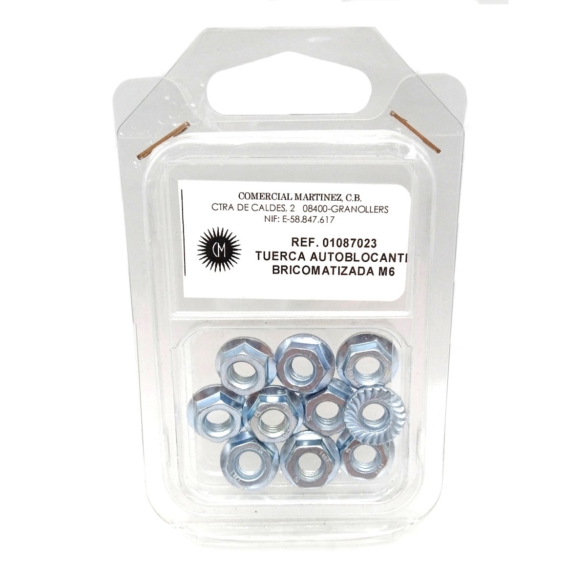 Tuerca Base Autoblocante Bricomatizada Métrico 6 (Blister 10 Unidades)