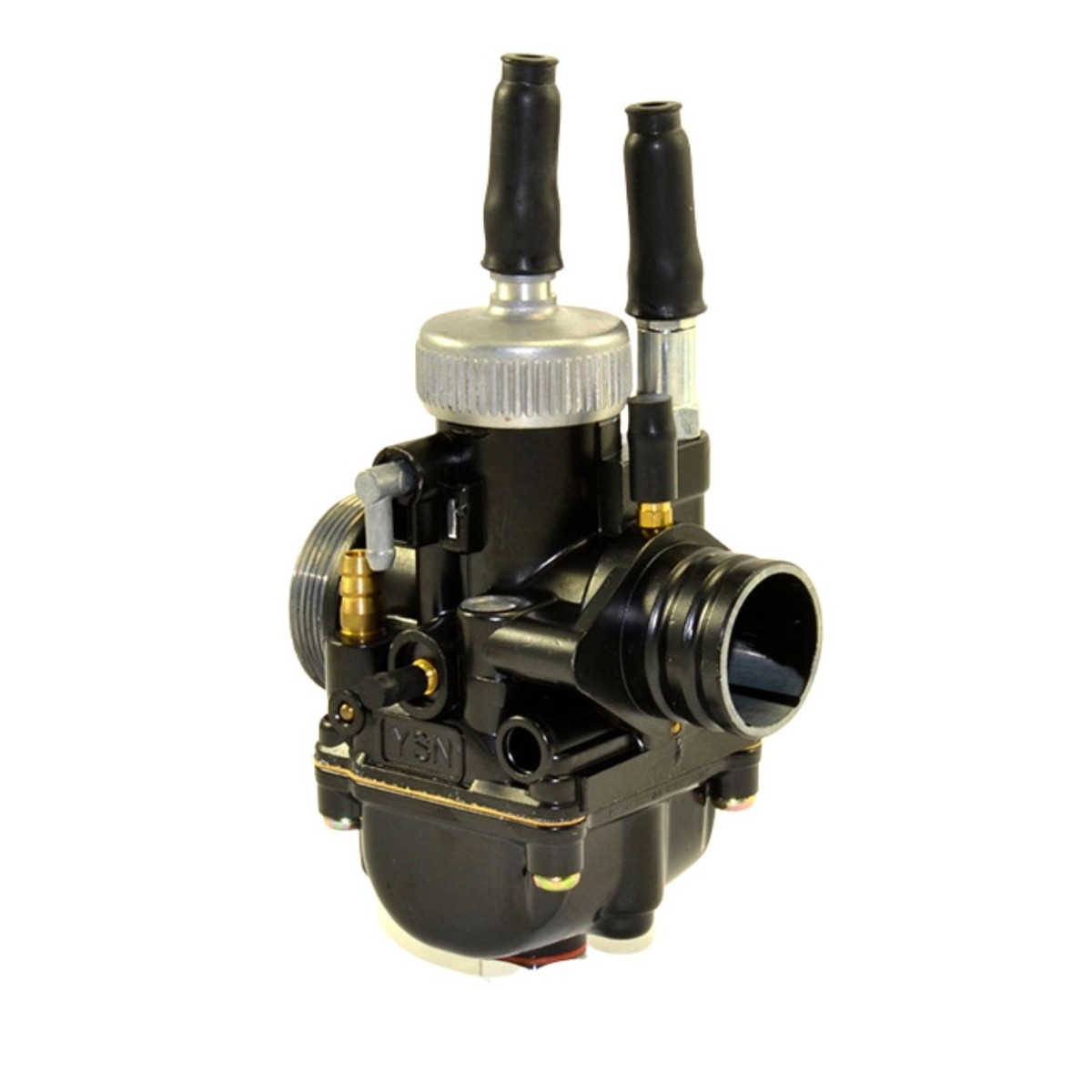 Carburador YSN PHBG 19 DS Racing Black Edition con cubeta y tapa de aluminio, campana mejorada, estarter por cable y engrase separado