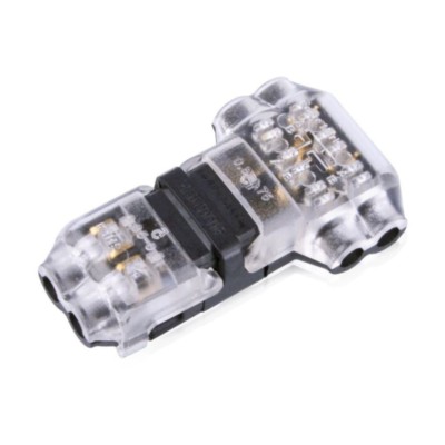 Conector rápido en T para cables 2 pines - Instalación segura y eficiente