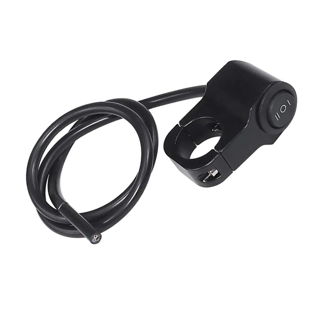 Interruptor de luz con abrazadera para manillar 22 mm Aluminio negro 3 cables

