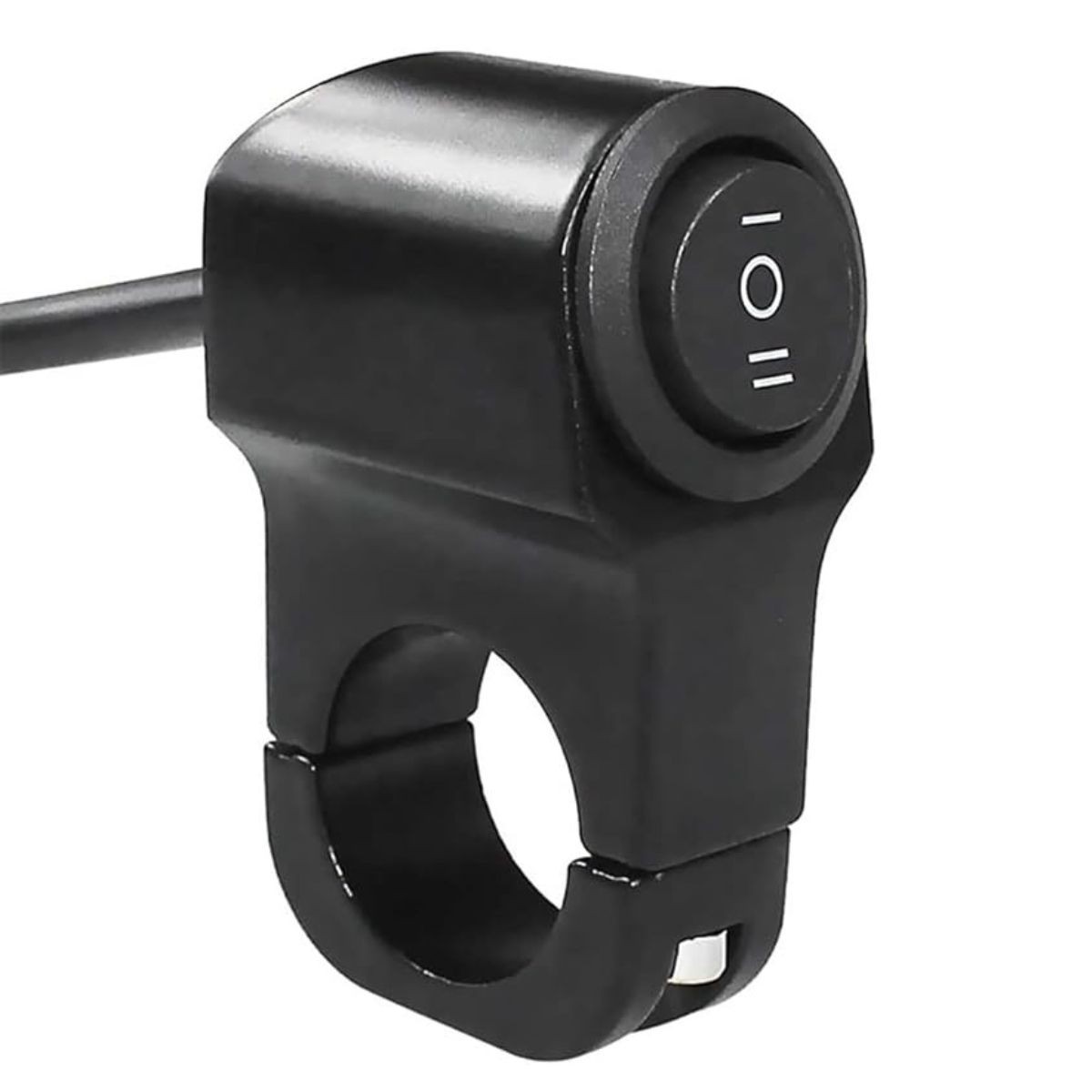 Interruptor de luz con abrazadera negra de aluminio para manillar de 22 mm y 3 cables