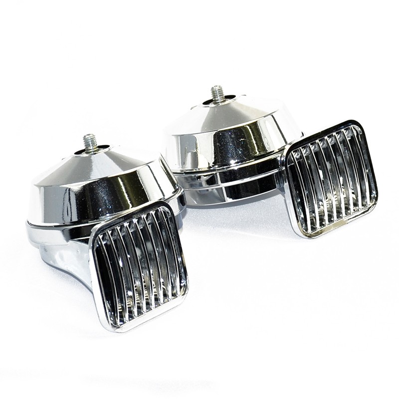 Cláxons Universales cromados 2 notas 12v.