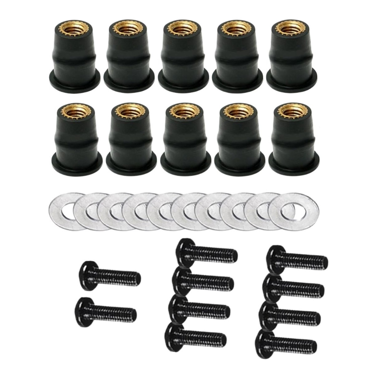 Tuercas goma M5 parabrisas motocicleta