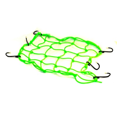 Red elástica portabultos verde flúor 6 anclajes para moto o scooter