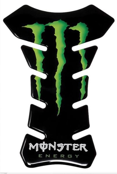 Protector depósito Monster Energy fondo negro