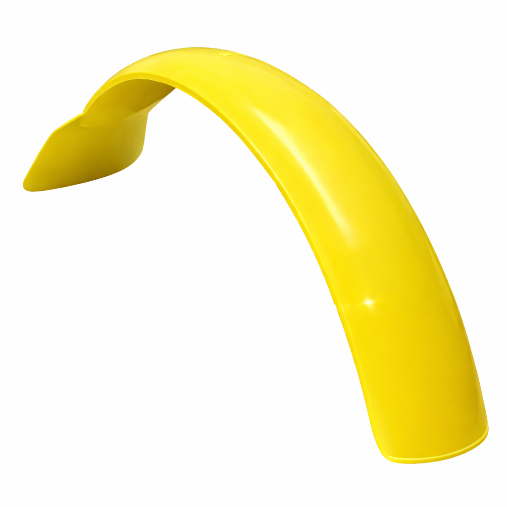 Guardabarros delantero trial amarillo con faldón para motos clásicas