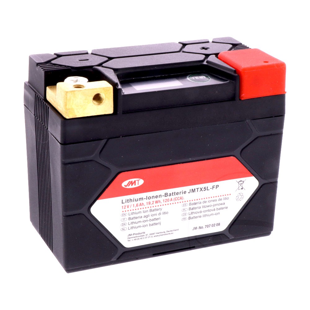 Batería de litio JMT JMTX5L-FP 12V 1.6Ah para moto compatible YTX5L-BS