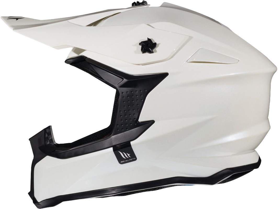Casco Cross MT FALCON SOLID A0 Blanco Perla Brillo 1