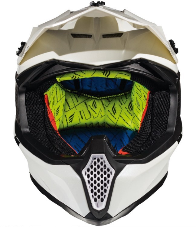 Casco Cross MT FALCON SOLID A0 Blanco Perla Brillo 3