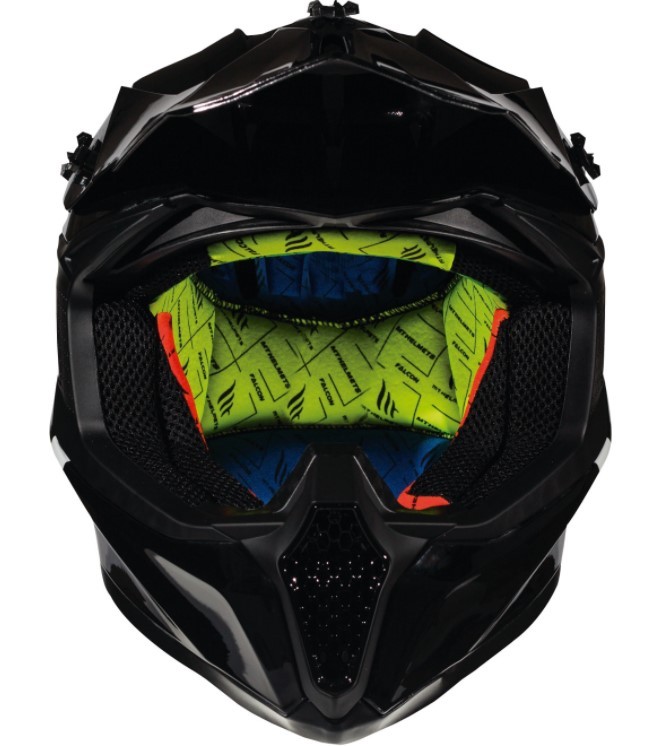 Casco Cross MT FALCON SOLID A1 Negro Brillo 2