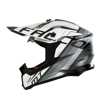 Casco Cross MT FALCON THR B2 Blanco/Gris Mate