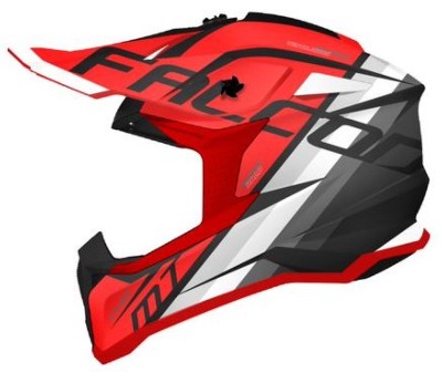 Casco Cross MT FALCON THR B3 Rojo Fluor Mate