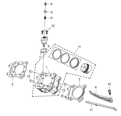 12100-L9L-000-A Cilindro SYM QUADLANDER 300 Color R010CA