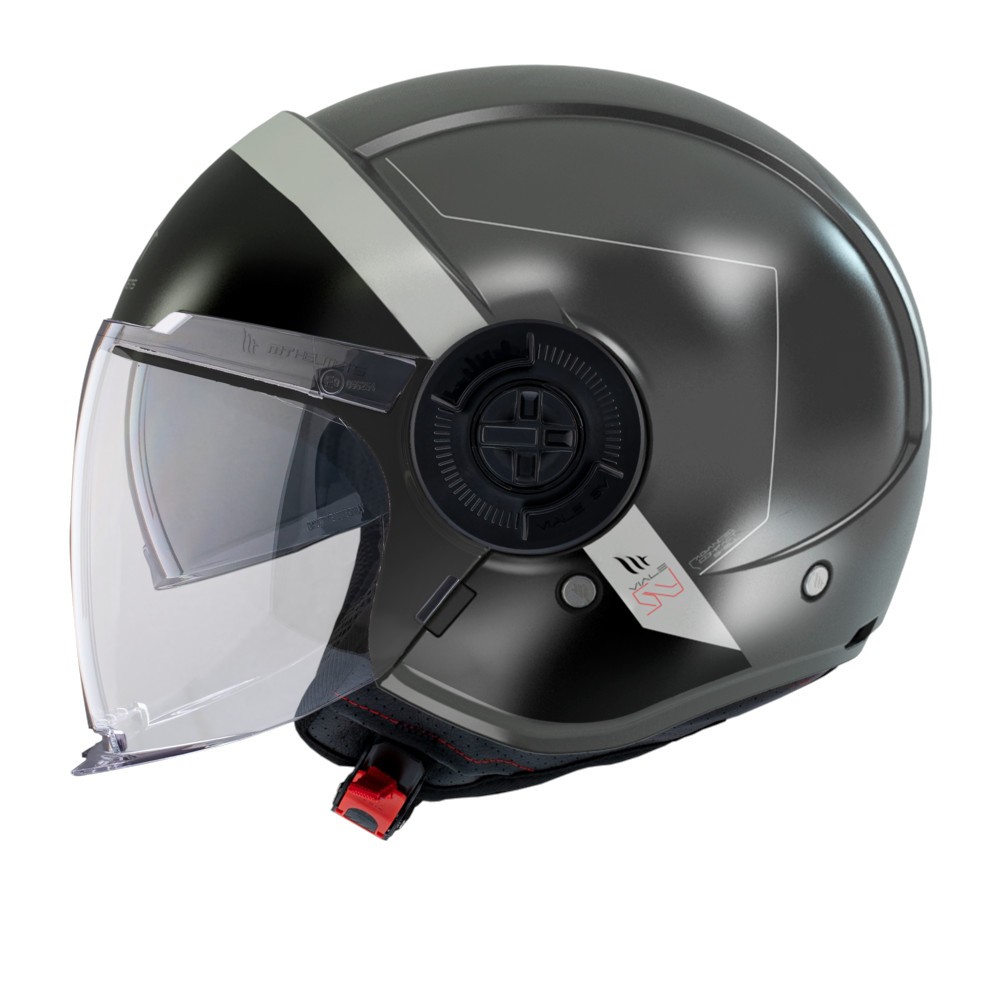 Casco Jet MT VIALE SV S 68 UNITS D2 Gris Mate