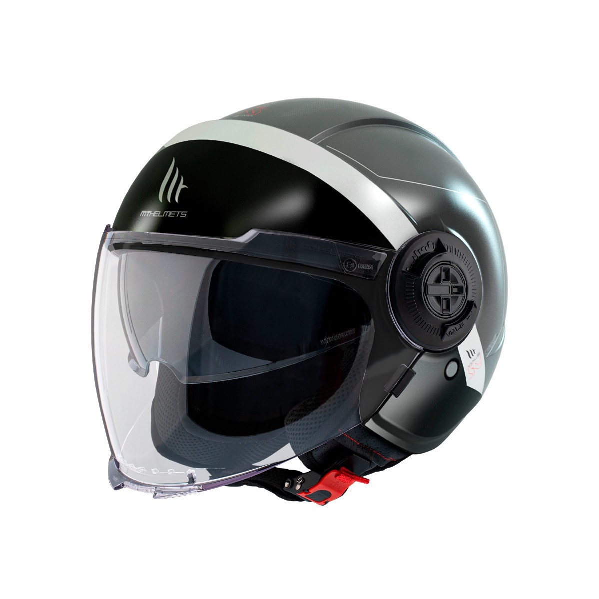 Casco Jet MT VIALE SV S 68 UNITS D2 Gris Mate