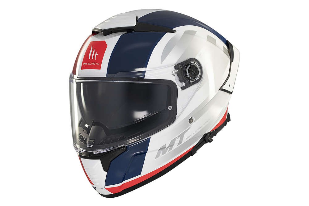 Casco Integral MT THUNDER 4 SV TREADS C7 Blanco/ Azul/ Rojo BRILLO 8