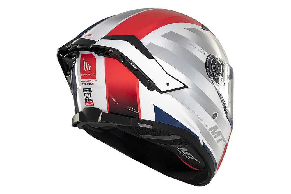 Casco Integral MT THUNDER 4 SV TREADS C7 Blanco/ Azul/ Rojo BRILLO 3