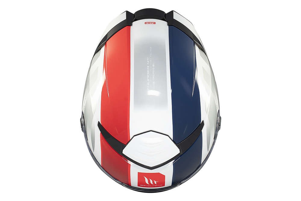 Casco Integral MT THUNDER 4 SV TREADS C7 Blanco/ Azul/ Rojo BRILLO 6