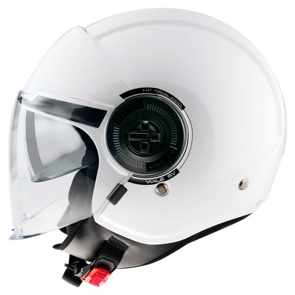 Casco Jet MT VIALE SV S SOLID A0 Blanco Brillo