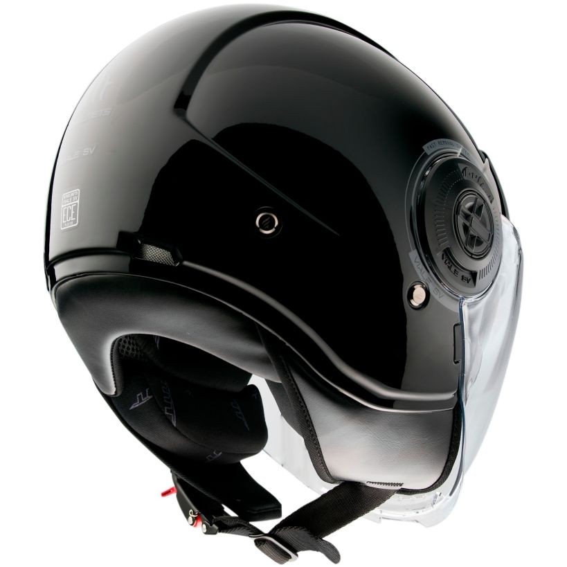 Casco Jet MT VIALE SV S SOLID A1 Negro Brillo