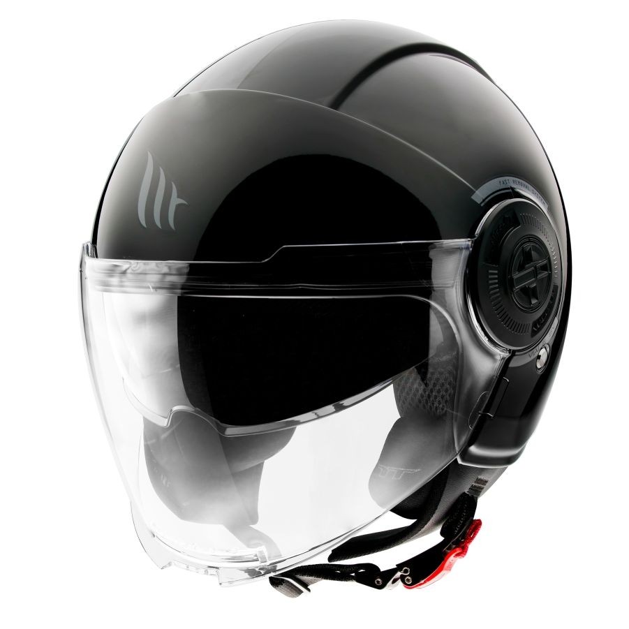 Casco Jet MT VIALE SV S SOLID A1 Negro Brillo