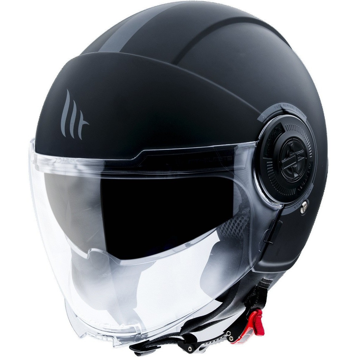 Casco Jet MT VIALE SV S SOLID A1 Negro Mate