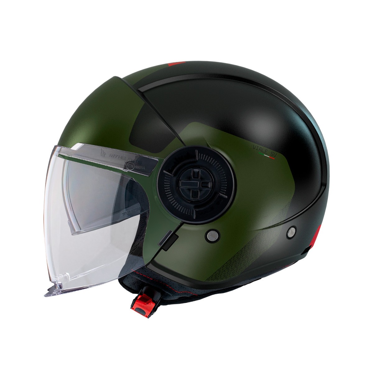 Casco Jet MT VIALE SV S BETA A6 Verde Mate