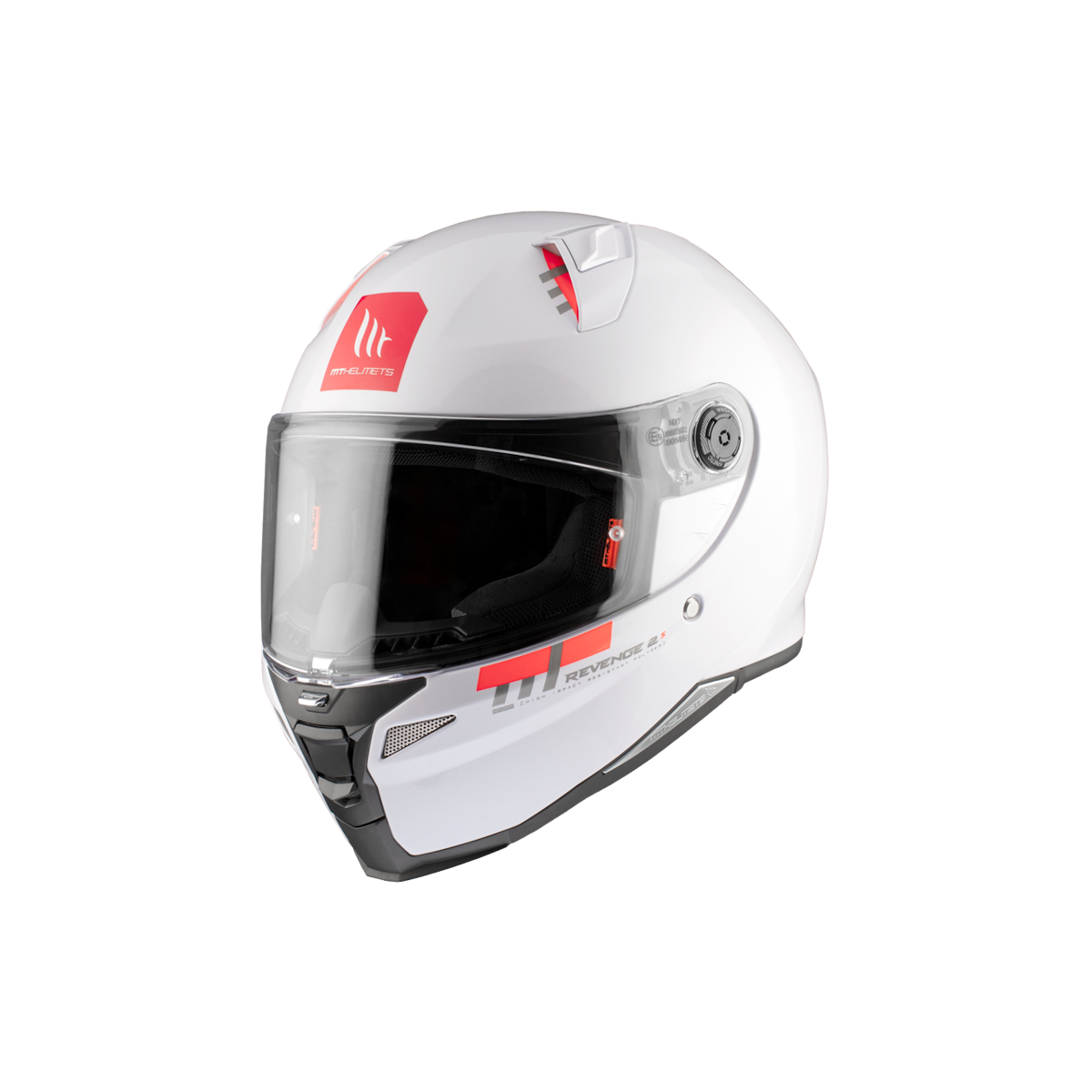 Casco Integral MT REVENGE 2 S SOLID A0 Blanco Brillo 1