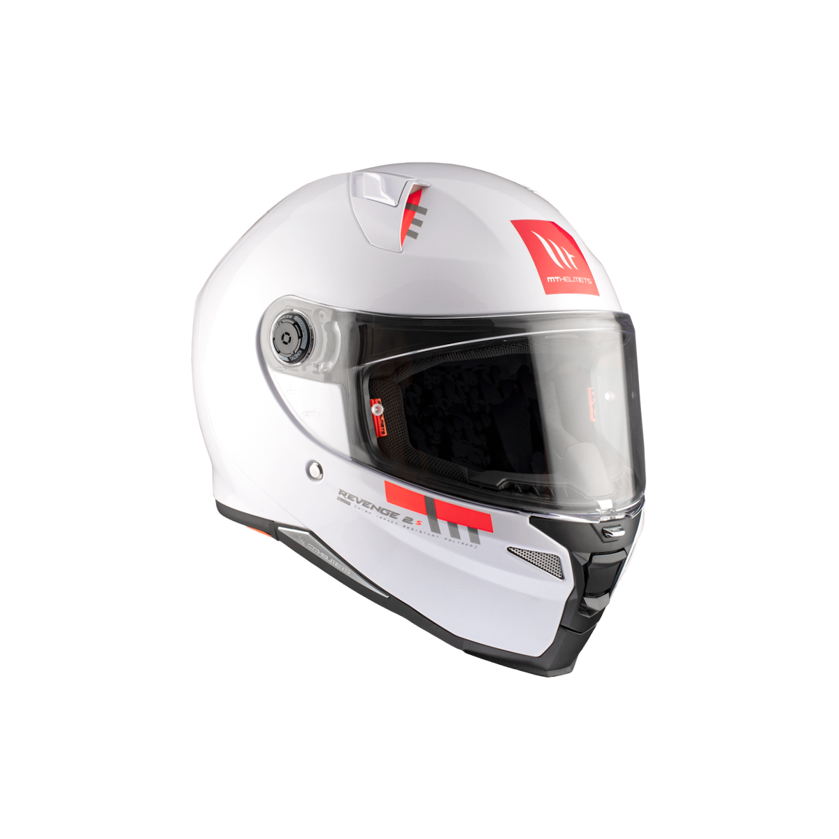 Casco Integral MT REVENGE 2 S SOLID A0 Blanco Brillo 8