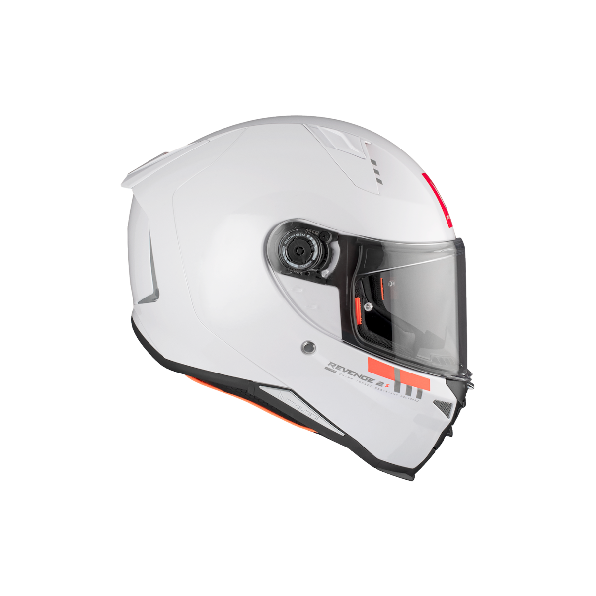 Casco Integral MT REVENGE 2 S SOLID A0 Blanco Brillo 6