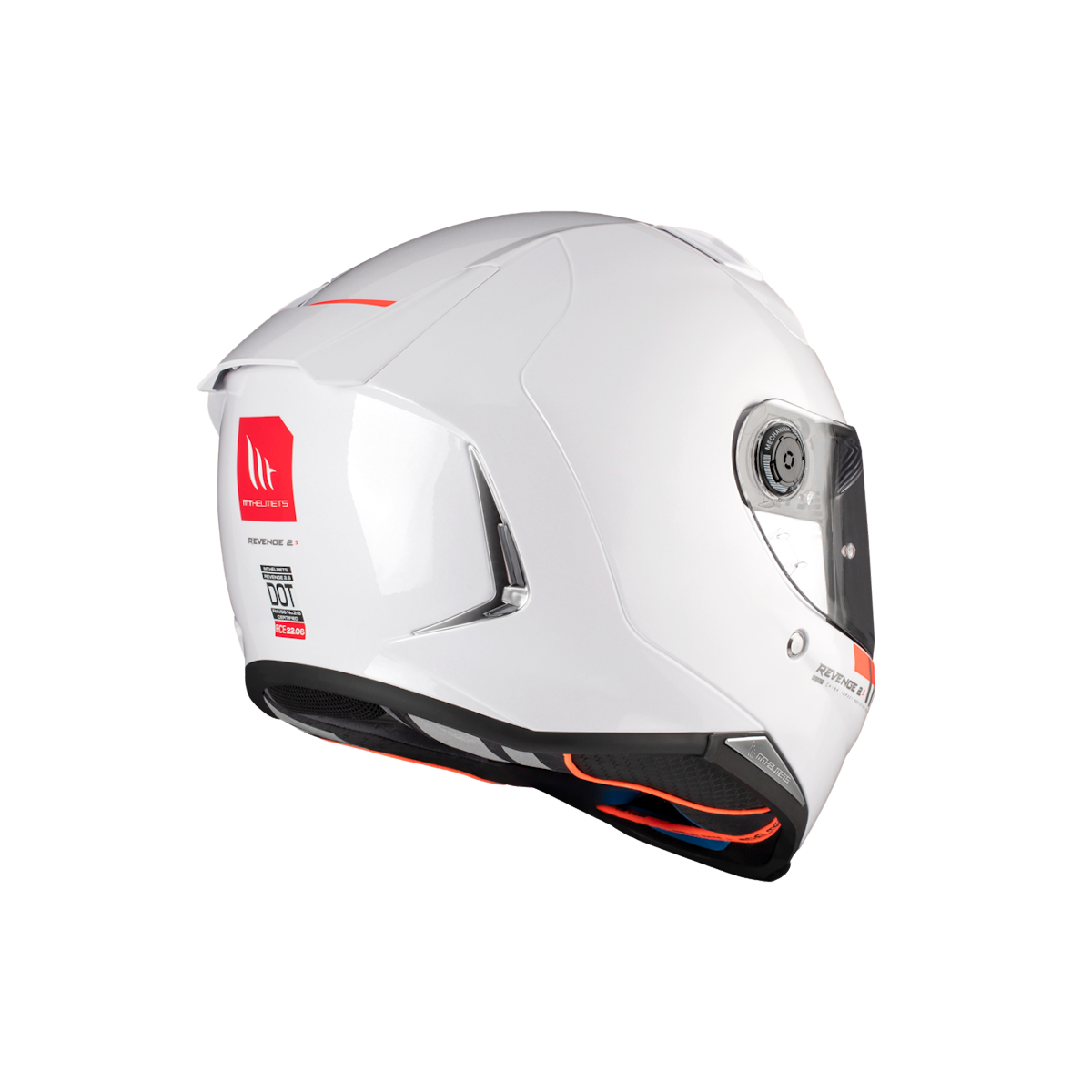 Casco Integral MT REVENGE 2 S SOLID A0 Blanco Brillo 2