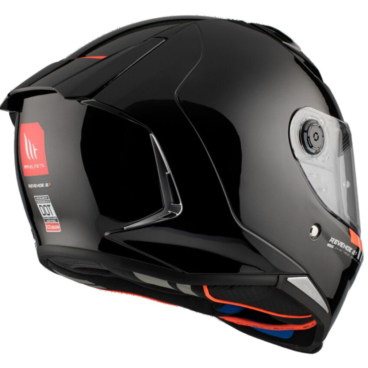 Casco Integral MT REVENGE 2 S SOLID A1 Negro Brillo