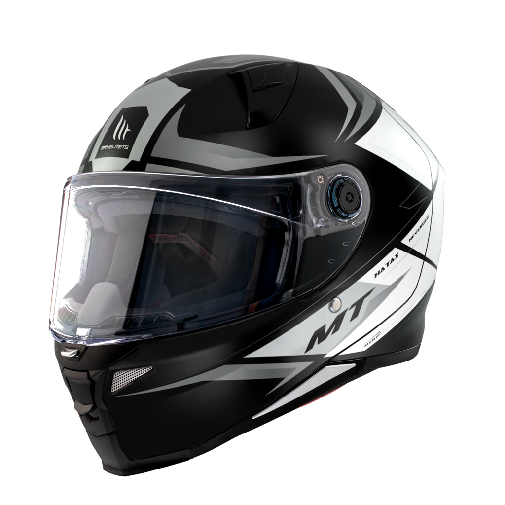 Casco Integral MT REVENGE 2 S HATAX B2 Negro/Blanco Brillo ECE 22.06 1