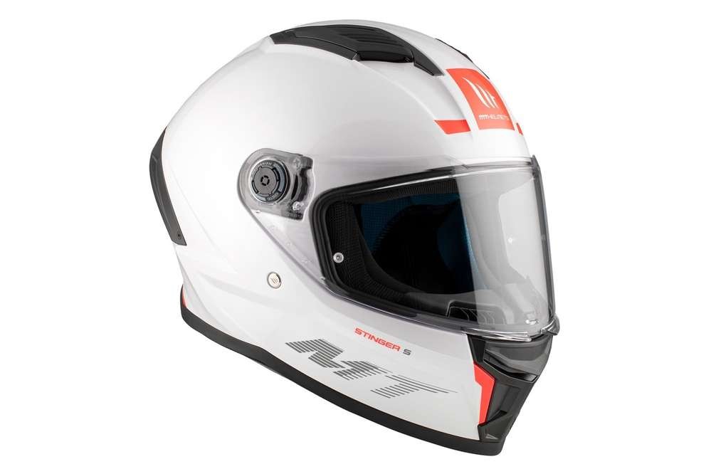 Casco Integral MT FF126 STINGER 2 SOLID A0 BLANCO PERLA BRILLO