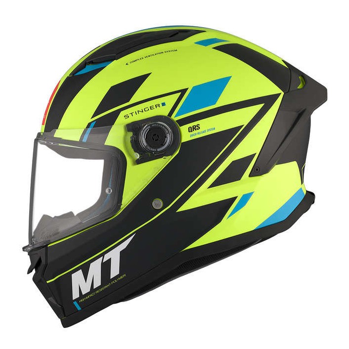 Casco Integral MT FF126 STINGER 2 ZIVZE C3 Fluor Mate