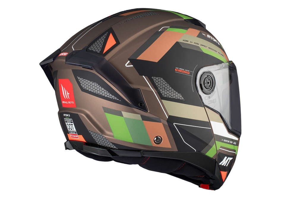 Casco Modular MT ATOM 2 SV BAST A6 VERDE/ORO MATE