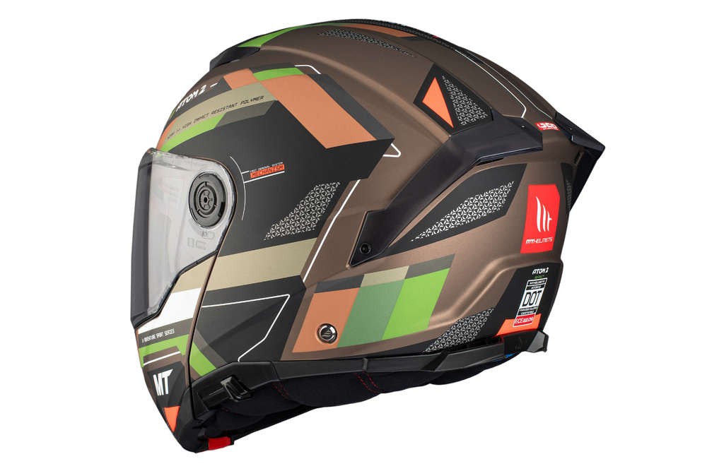 Casco Modular MT ATOM 2 SV BAST A6 VERDE/ORO MATE