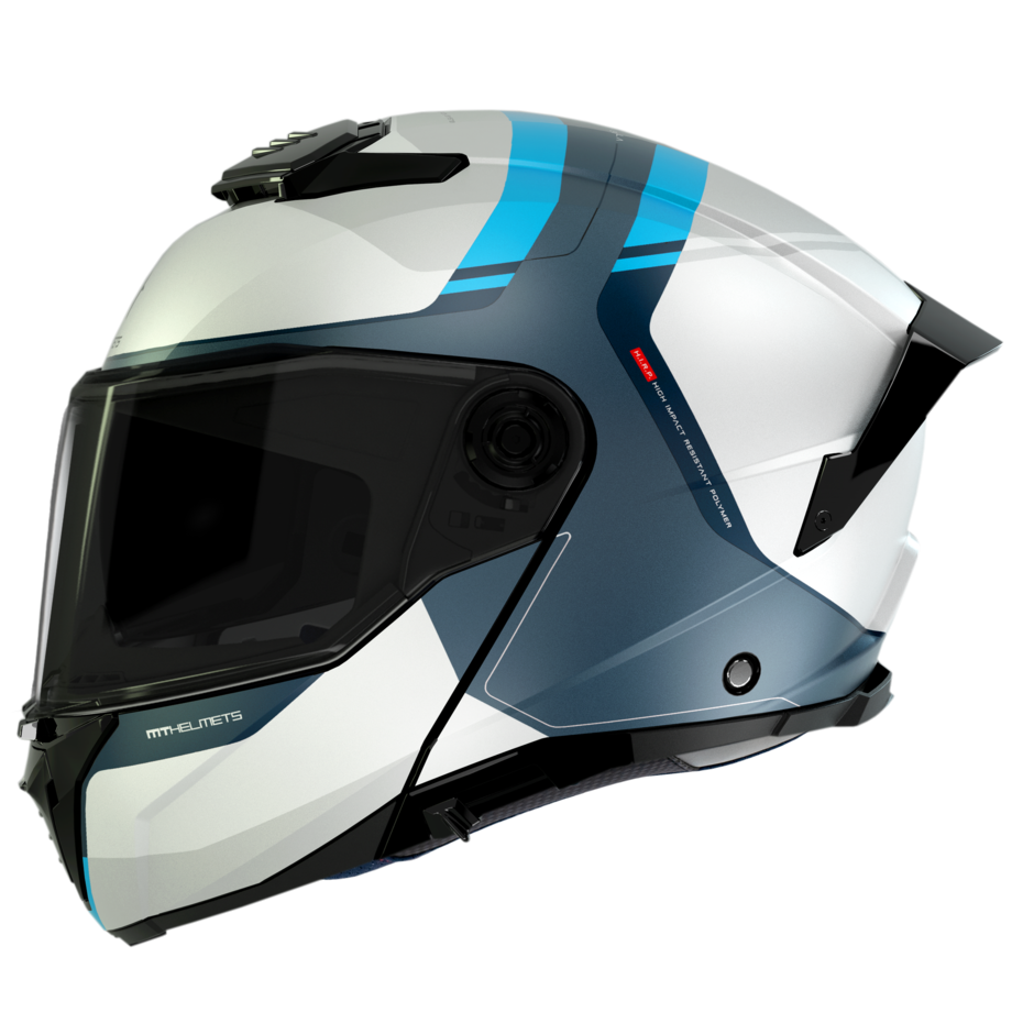 Casco Modular MT ATOM 2 SV EMALLA C17 BLANCO/AZUL MATE