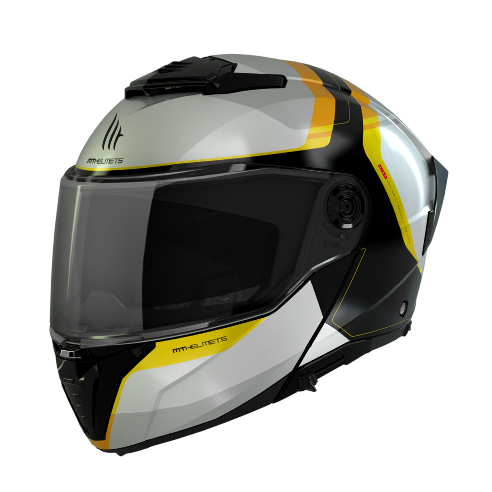 Casco Modular MT ATOM 2 SV EMALLA B3 BLANCO/AMARILLO BRILLO 1