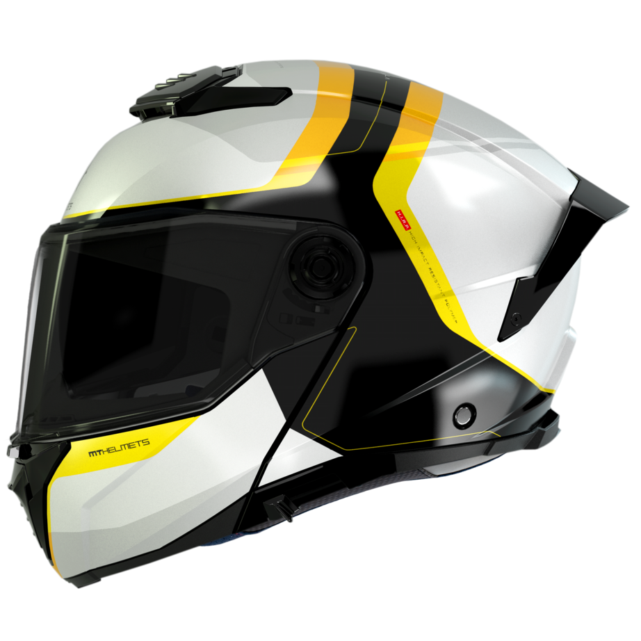 Casco Modular MT ATOM 2 SV EMALLA B3 BLANCO/AMARILLO BRILLO