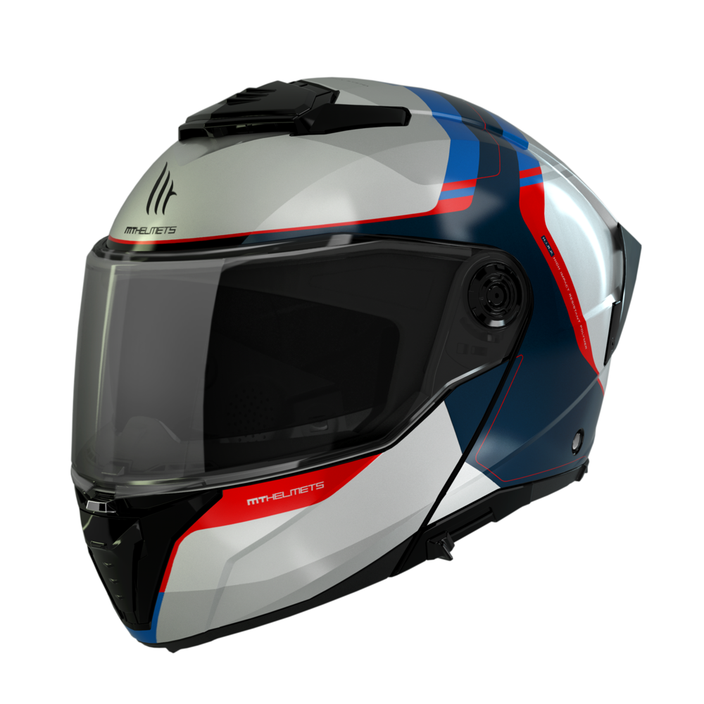 Casco Modular MT ATOM 2 SV EMALLA C7 BLANCO/AZUL/ROJO BRILLO