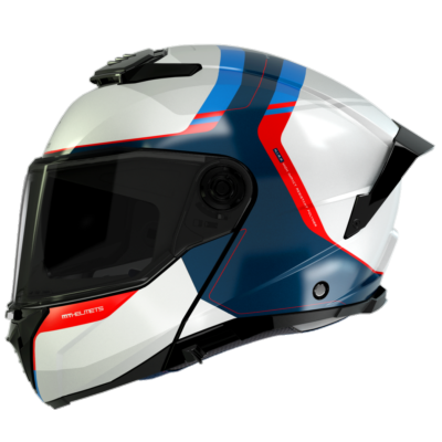 Casco Modular MT ATOM 2 SV EMALLA C7 BLANCO/AZUL/ROJO BRILLO